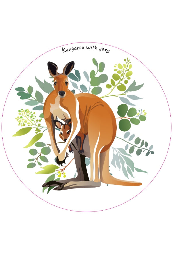 Kangaroo with Joey Fridge Magnet
