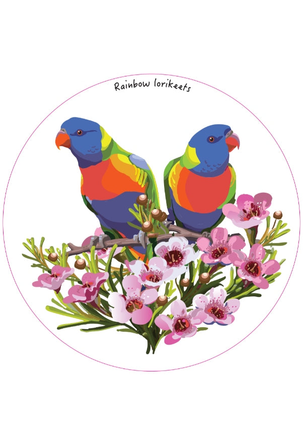 Rainbow Lorikeets Fridge Magnet
