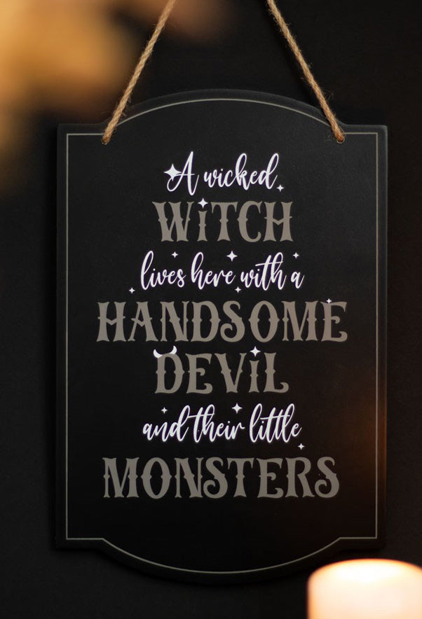 Wicked Witch Family Hanging Sign