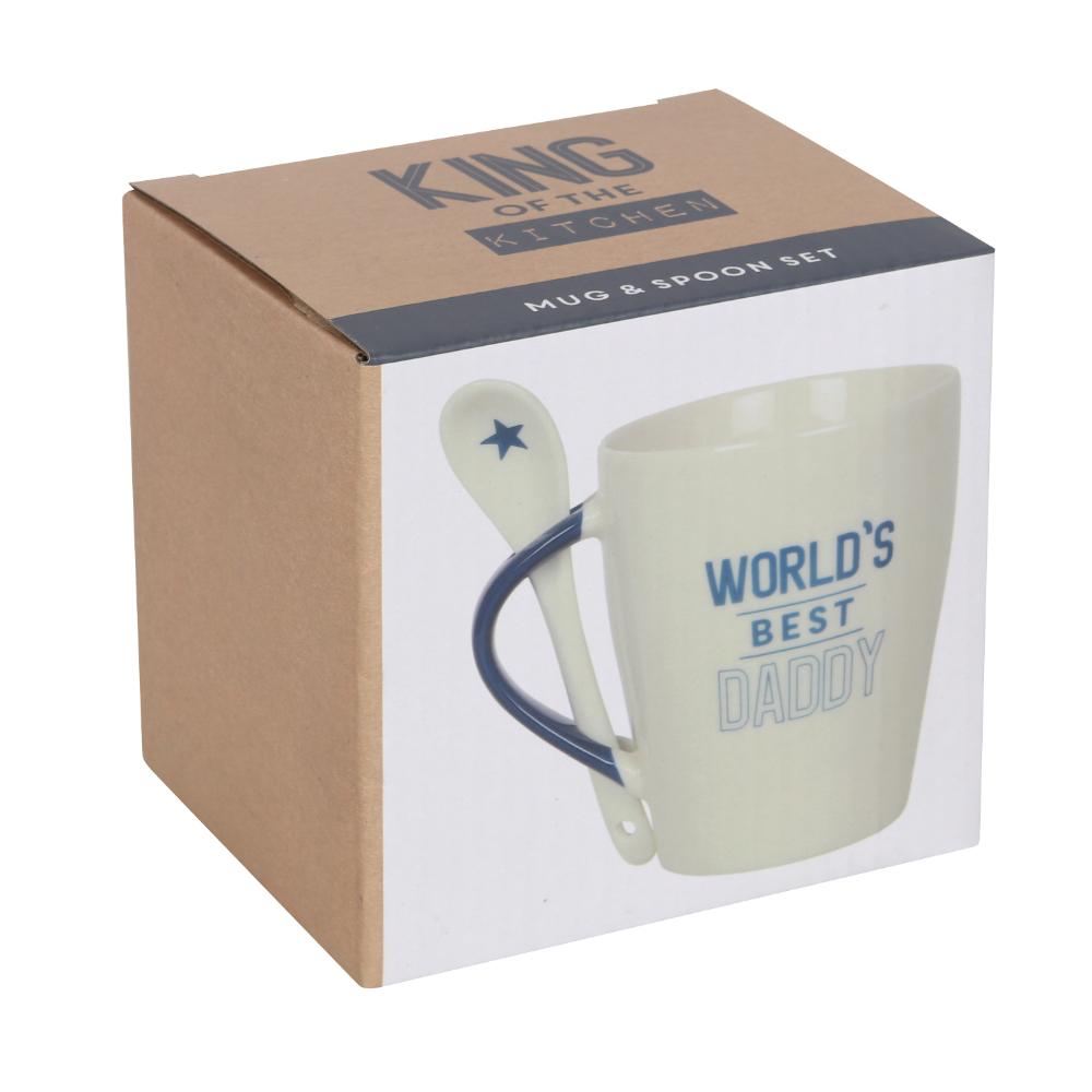 World's Best Daddy Ceramic Mug and Spoon Set