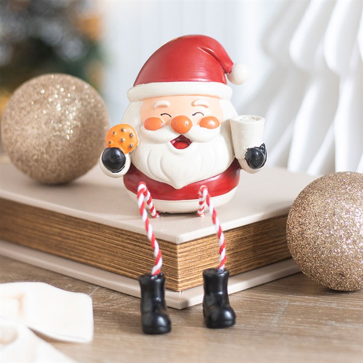 Milk and Cookies Jolly Santa Christmas Shelf Sitter Ornament