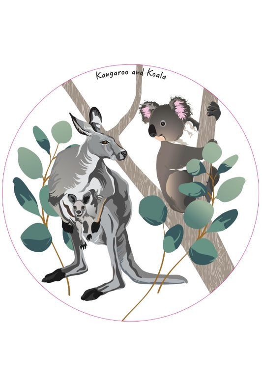 Kangaroo and Koala Fridge Magnet