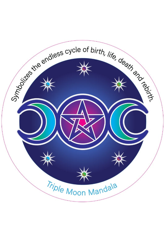 Triple Moon Mandala Fridge Magnet