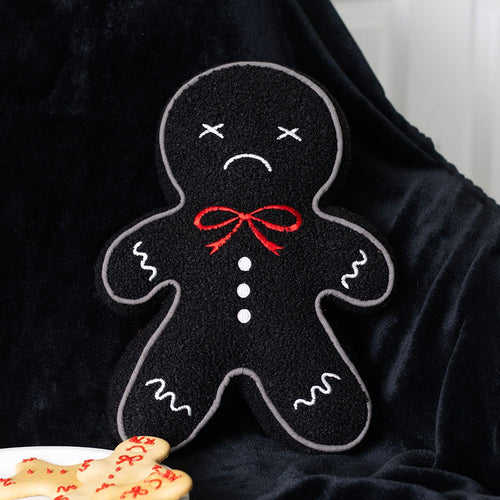 Black Gingerdead Man Boucle Cushion