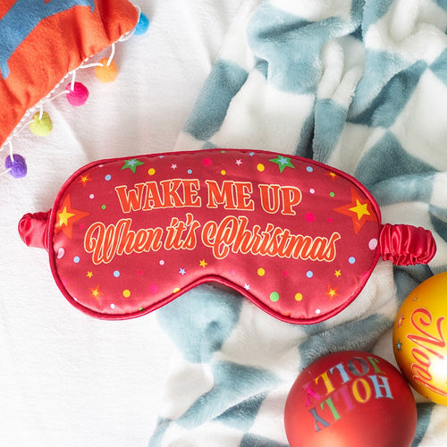 Wake Me Up When Its Christmas Satin Sleep Mask