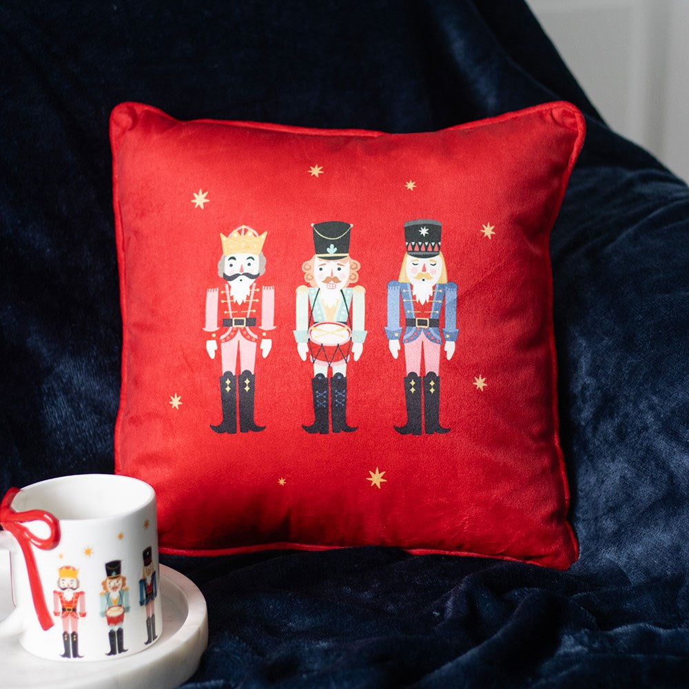 Square Nutcracker Christmas Cushion