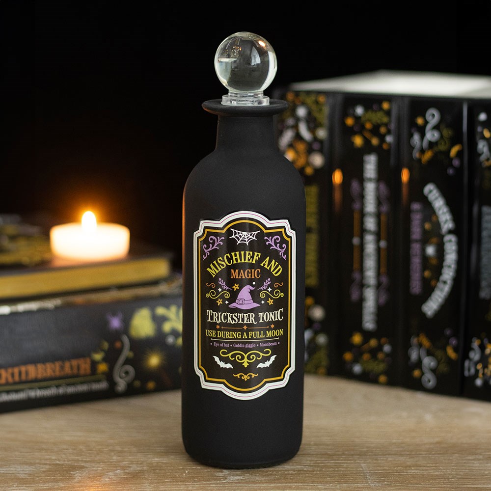 Mischief and Magic Decorative Glass Potion Bottle