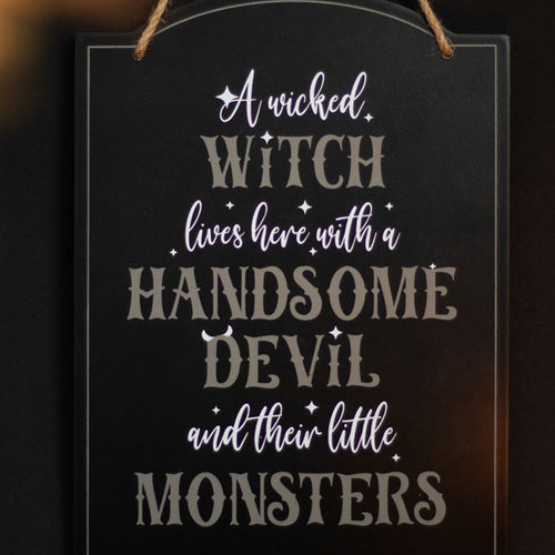 Wicked Witch Family Hanging Sign