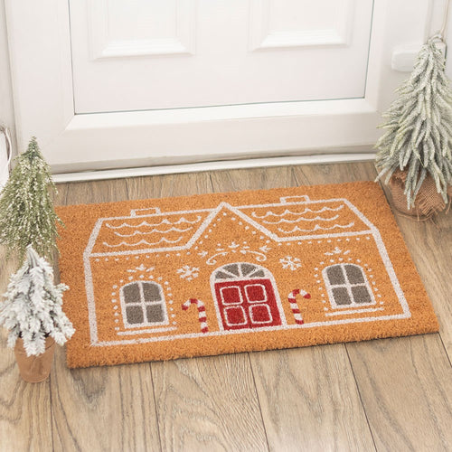 Candy Cane Gingerbread House Doormat 40cm x 60cm